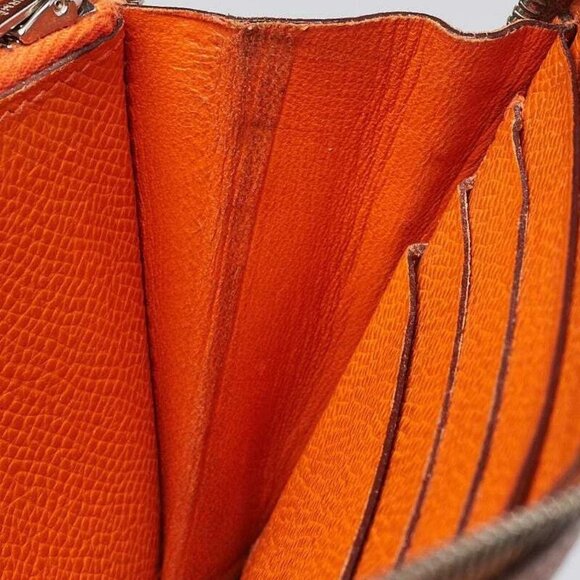 Hermes Orange Epsom Leather Zip Around Wallet - Picture 9 of 12